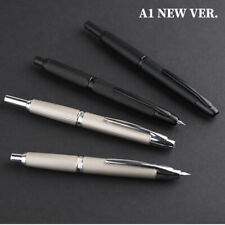 MAJOHN A1 Metal Fountain Pen Grid Striped Press Retractable EF Nib ink Pen 2023 picture