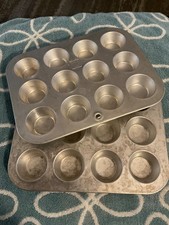 Vtge Mirro Mini Muffin Tin Pan Aluminum Tart Cupcake 12 Holes 2