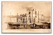 RPPC Queen of the West Gasoline Ferry 1894 Brownville NE Grossoehme Postcard S18 picture