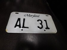 Maryland License Plate Tag MD Al 31 - Motorcycle Vanity American Legion Post 31 picture