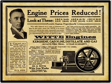 1914 Witte Iron Works New Metal Sign: Witte Engines - Kansas City - Large Size picture
