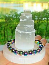 Pure Aura Home Protection Selenite Tower, Charging Plate and Hematite Bracelet   picture