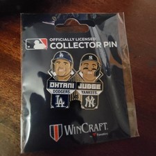NY YANKEES VS LA DODGERS PIN OHTANI JUDGE BOBBLE PIN JULY 2026 MLB BASEBALL NEW picture