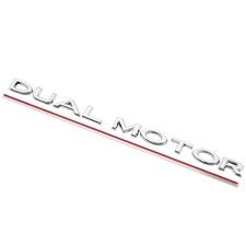 Dual Motor Emblem Badge for Tesla Model 3 Y X S, Replacement Decal(Silver) picture