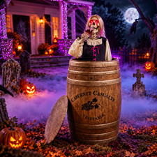 Home Accents 4.5 FT Grave Bones Animated LED Cabernet Casualty 26SV24841 picture