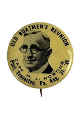 Vintage 1946 Old Boatmen's Association Treverton Pennsylvania Cap. Horting Pin picture