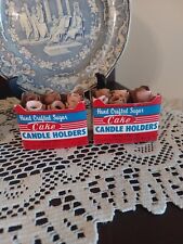 Hand Crafted Sugar Cake Candle Holders in Original Box   picture