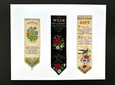 Thomas Stevens Stevengraph Bookmarks Lot Set Friendship Christmas Birthday Gift picture