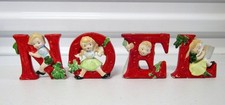 Vintage Tilso Japan Ceramic Christmas NOEL Candle Holders picture