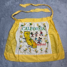 Vintage Disneyland California Map Apron Womens OS Yellow Tinker Bell Mickey 60s picture