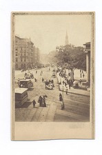 1860's  CDV PHOTO BUSTLING STREET SCENE OF N. Y. CITY BY E. & H. T. ANTHONY picture
