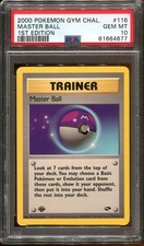 PSA 10 1st Edition Master Ball 116/132 Gym Challenge Pokemon Card 2000 LOW POP picture