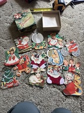 Vintage Christmas Tree Cards That Are Also Decorations Foil NOS Brilliants W/Box picture