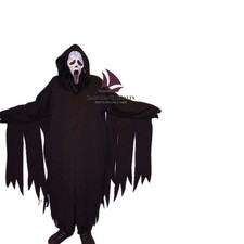 ZAIN Ghost Face Robe Prop Movie Scream Black Robe Cosplay Halloween Costume picture