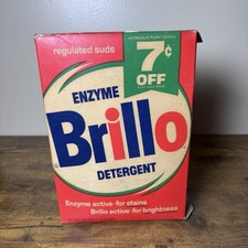 Vintage 1960s Brillo Enzyme Laundry Detergent Empty Box Purex Advertising Full picture
