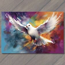 POSTCARD: Majestic Dove Soaring Through a Colorful Sky. 🕊️🌈 picture