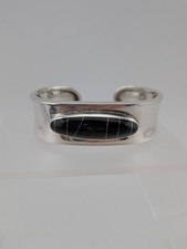 VTG Taxco Mexican .925 Sterling Silver and onyx cuff picture