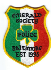 Baltimore MD Maryland Police Emerald Society Shamrock Irish Ireland patch - NEW picture