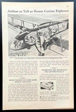 Curtiss T-32 Condor II 1933 graphic “Airliner as Tall as House Carries Eighteen