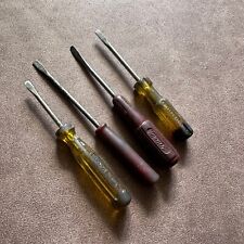 4x VINTAGE SLOTTED FLAT HEAD SCREWDRIVERS INCLUDING CYCLONE & TURNER AUSTRALIAN  picture