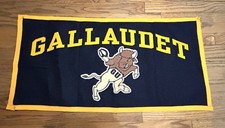 NICE Gallaudet University large rectangle banner, school mascot, 36