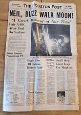 Vintage Newspaper NEIL, BUZZ WALK MOON The Houston Post Moon Day July 21, 1969  picture