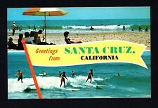Greetings From Santa Cruz California Unposted Postcard VG Cond /Returns picture