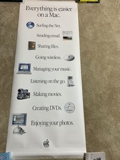 Vintage 2002 Apple Macintosh “Easier On A Mac” Poster, 60”x24”, NEW picture