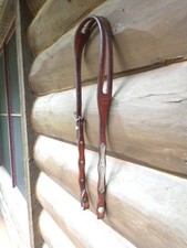 Vintage Sterling Silver Overlay J.M. CAPRIOLA Elko Nev Brown One Ear Headstall picture
