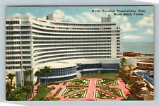 Miami FL-Florida, Advertising Fontainebleau Hotel, Beach, c1958 Vintage Postcard picture