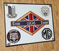 Lucas Lamps British Car Sign .. Jaguar MG Triumph Austin Healey picture