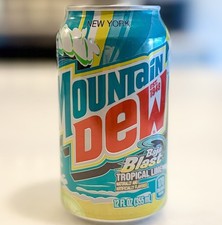 NEW YORK EMPTY Mountain Dew Soda Baja Blast Can USA Taco Bell Exclusive Lime NY picture