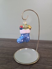 Vintage Polish Hand-Blown Glass Christmas Stocking Tree Ornament 3