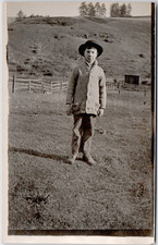 c1909 Clark D Adams Boy Portrait RPPC Postcard McKay Oregon Rural Scene picture