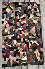 Antique Vtg Centennial Crazy Quilt Early American 1800s 69βx42β Handmade #1 picture