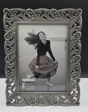 Vintage Malden International 5 X 7 Pewter Metal Ornate Picture Frame picture