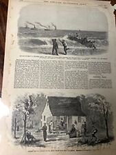 Antique 1861 Civil War Newspaper Page Capture Of US Steamer Fanny Chicamacomico picture
