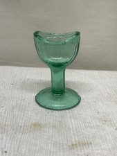 Vintage Green Glass Eye Wash Cup Pedestal Ocular Care Apothecary picture