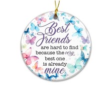 Best Friends Are Hard To Find Ceramic Christmas Ornament picture