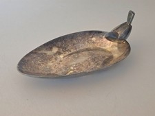 Christofle Silver Plated Leaf-Shaped Catchall Dish with Bird Figural Handle picture