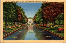 Lily Pond Horticultural Hall Philadelphia PA 1947 Vintage Postcard 5P19-8 picture