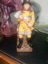 Vintage Hollywood Fire Dept Fireman Decanter Ceramic Firefighter w/ Axe picture