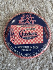 Antique Checkers Popcorn Adv. Pocket Mirror from Shotwell Mfg Co. early 1900's  picture