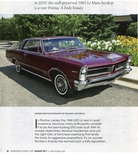 1965 PONTIAC LeMANS HARDTOP 5 PG ARTICLE picture