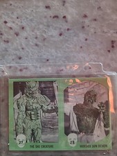 RARE 1961 Nu-Cards Monster PANEL #27 The She Creature/ #28 Hideous Sun Demon picture