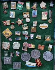 Vintage USSR Soviet Union Pin Badge Lot 46pc Lenin Moscow Leningrad Russia picture