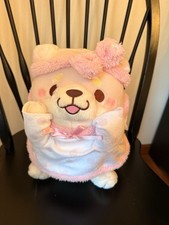 Mochishiba Shiba Inu Dog Big Plush White Pink Dot Ribbon Soft Toy JP picture