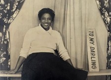 ANTIQUE SNAPSHOT AFRICAN AMERICAN WOMAN “TO MY DARLING” ROMANTIC PORTRAIT picture