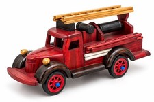 Handcrafted Wooden Vintage Logging Truck Model Wooden Vehicle Sculpture Gift Dec picture