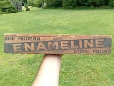Vintage 1890s Wood ENAMELINE Stove Polish Box  12 x 16 X 3 Wooden Shipping Crate picture